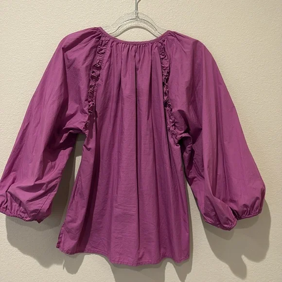 Cleobella Jess puff sleeves blouse women’s size small In Azalea color